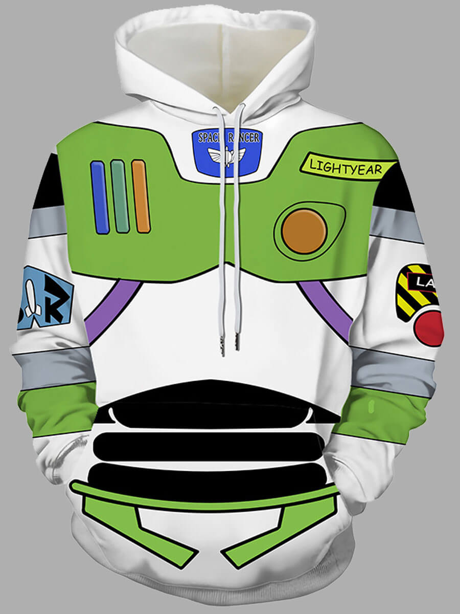 

Lovely Street Letter Print Color-lump Patchwork White Men Hoodie