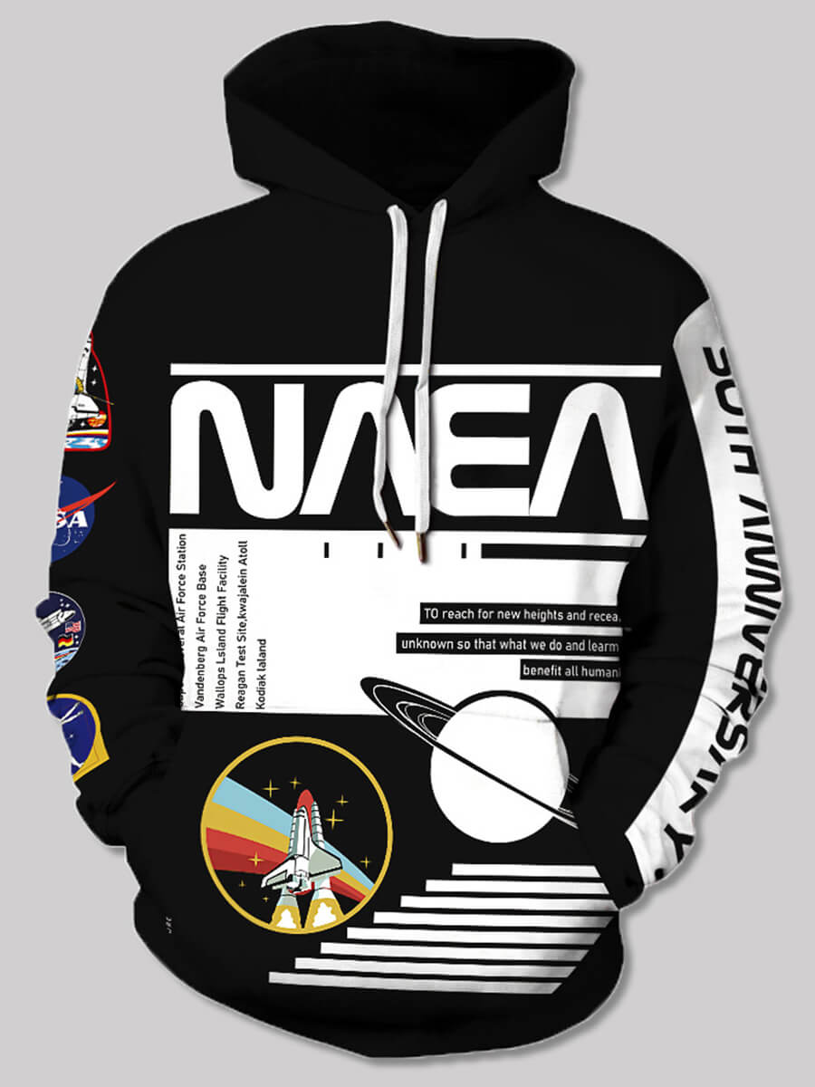 

Lovely Street Hooded Collar Letter Print Black Boy Hoodie