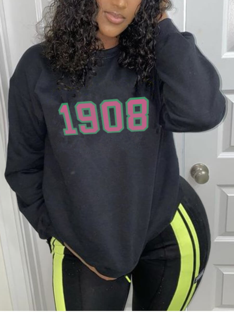 

Lovely Casual Hooded Collar Letter Print Black Plus Size Hoodie
