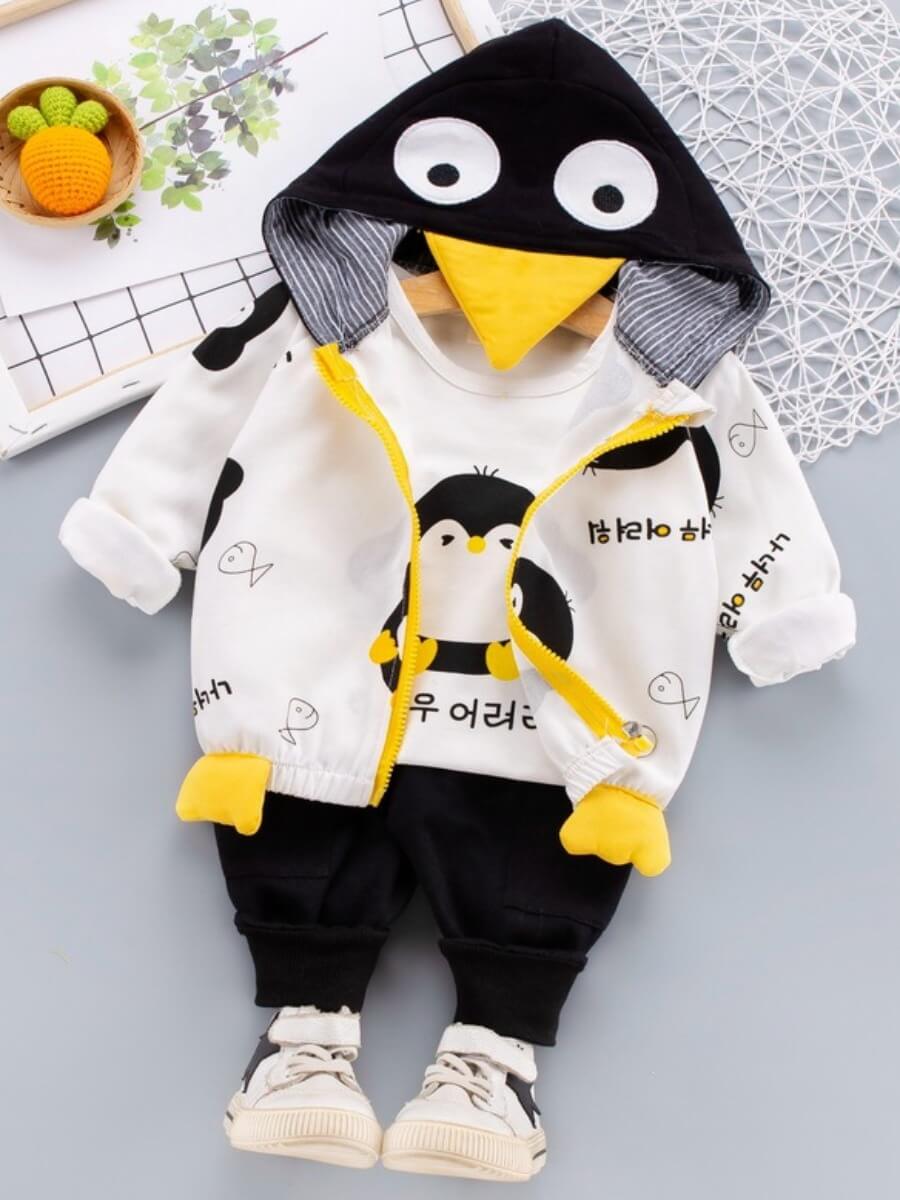 

Lovely Casual Cartoon Letter Print Patchwork White Boy Two Piece Pants Set
