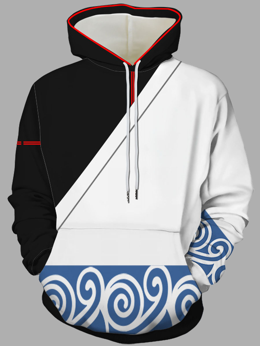

Lovely Casual Color-lump Patchwork White Men Hoodie