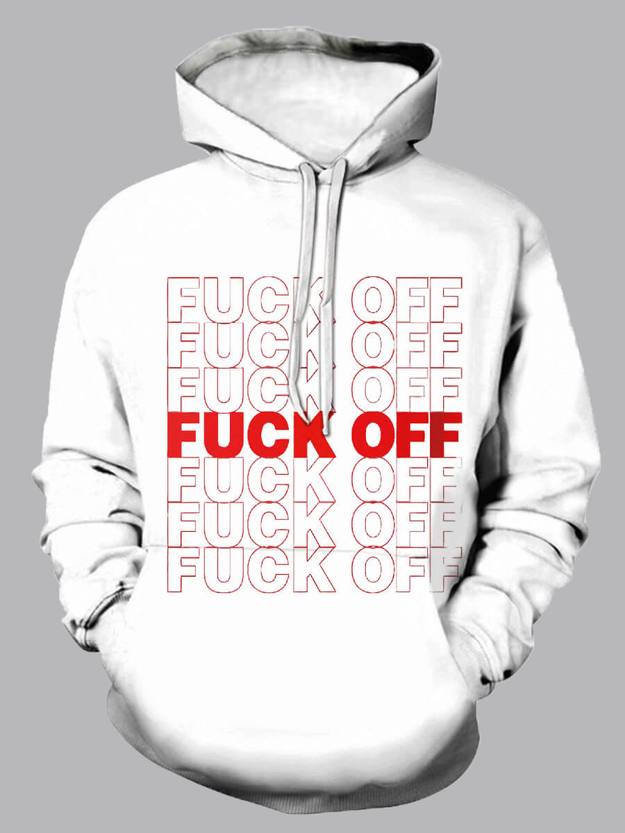 

Lovely Casual Hooded Collar Letter Print White Men Hoodie