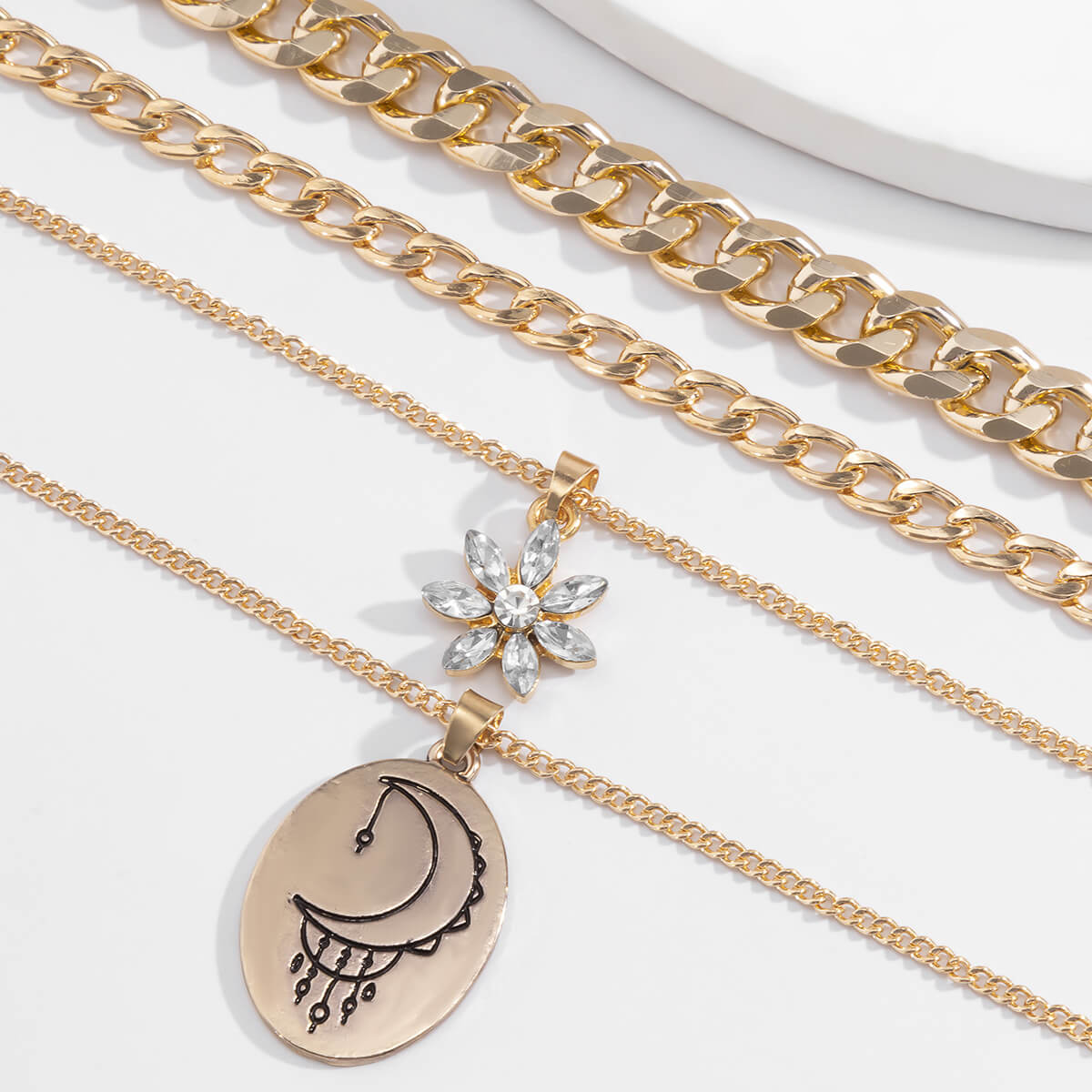 

Lovely Street Moon Gold Necklace