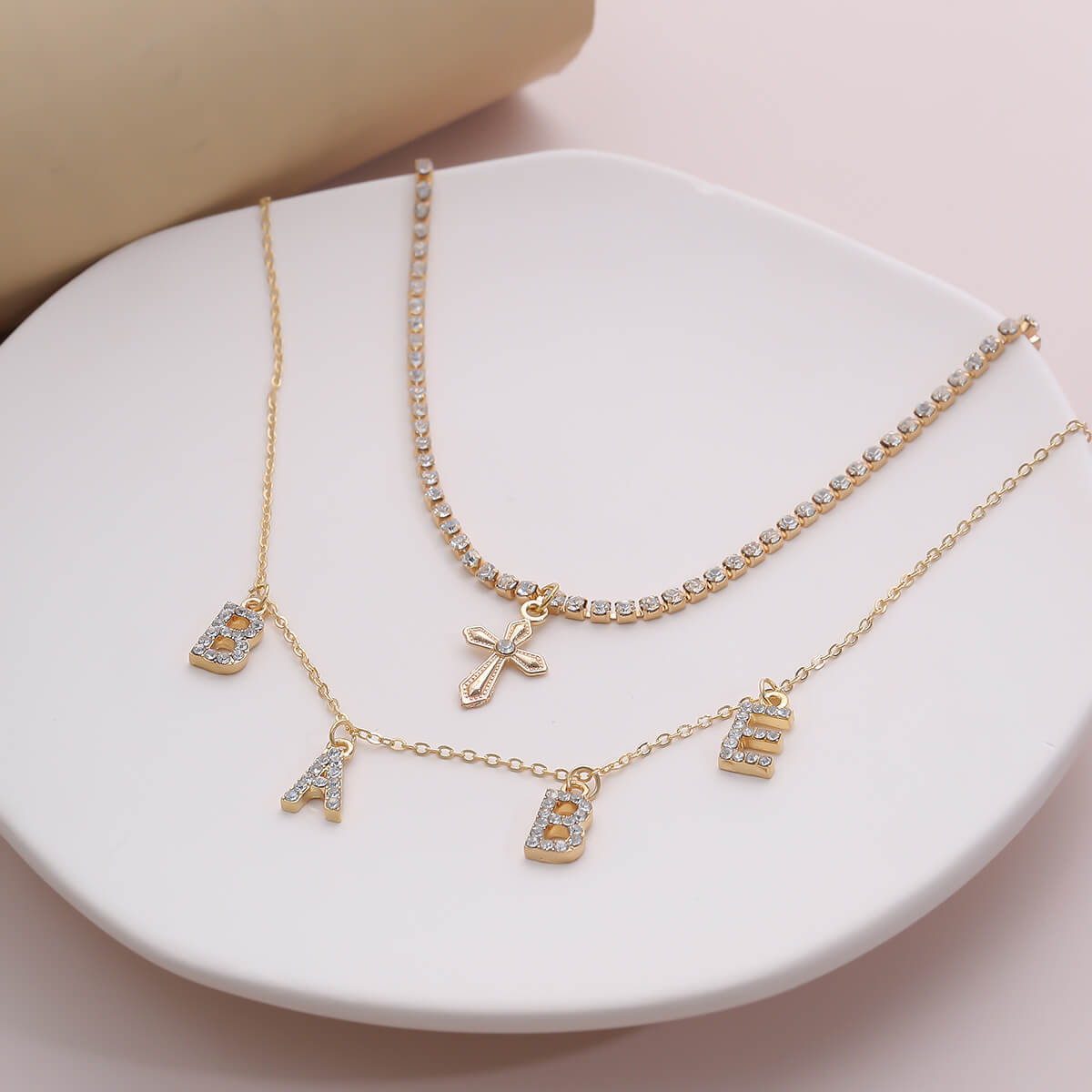 

Lovely Trendy Letter Gold Necklace