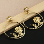 Lovely Trendy Hollow-out Gold Earring
