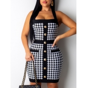 Lovely Stylish Cross-over Design Print Patchwork W