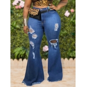 LW Plus Size Ripped Flared Jeans