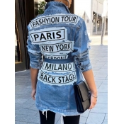Lovely Casual Turndown Collar Letter Print Baby Bl