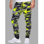 Lovely Trendy Camo Print Yellow Pants