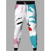Lovely Men Casual Print White Pants