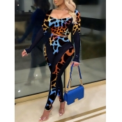 Lovely Casual Leopard Print Multicolor Two Piece P
