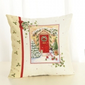 Lovely Christmas Day Floral Print Red Decorative P
