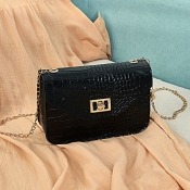 Lovely Trendy Chain Strap Black Crossbody Bags