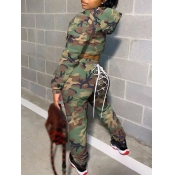 LW Bandage Design Camo Print Tracksuit Set