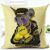 Lovely Cartoon Print Patchwork Yellow Decorative P