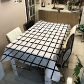 Lovely Geometric Print Patchwork White Table Linen