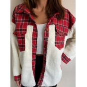 Lovely Casual Dropped Shoulder Sleeve Plaid Stitch