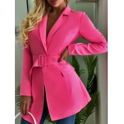 Lovely Formal Turndown Collar Lace-up Rose Red Bla