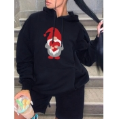 Lovely Trendy Christmas Day Heart-shaped Print Bla