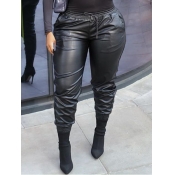 Lovely Plus Size Casual High-waisted Drawstring Bl