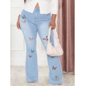 Lovely Casual High-waisted Butterfly Print Baby Bl