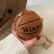 Lovely Chic Basketball Brown Crossbody Bag