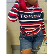 LW Letter Print Striped T-shirt