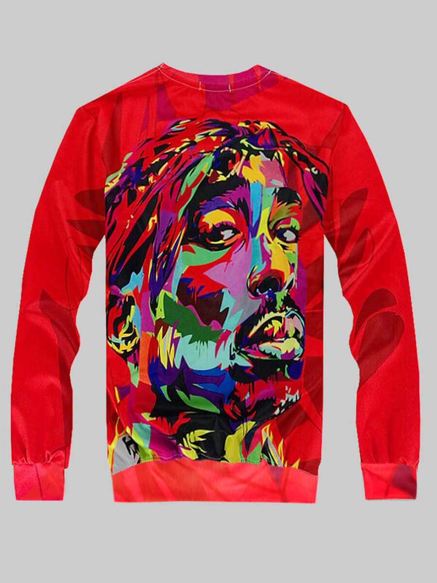 

Men Lovely Casual Printed Red Hoodie