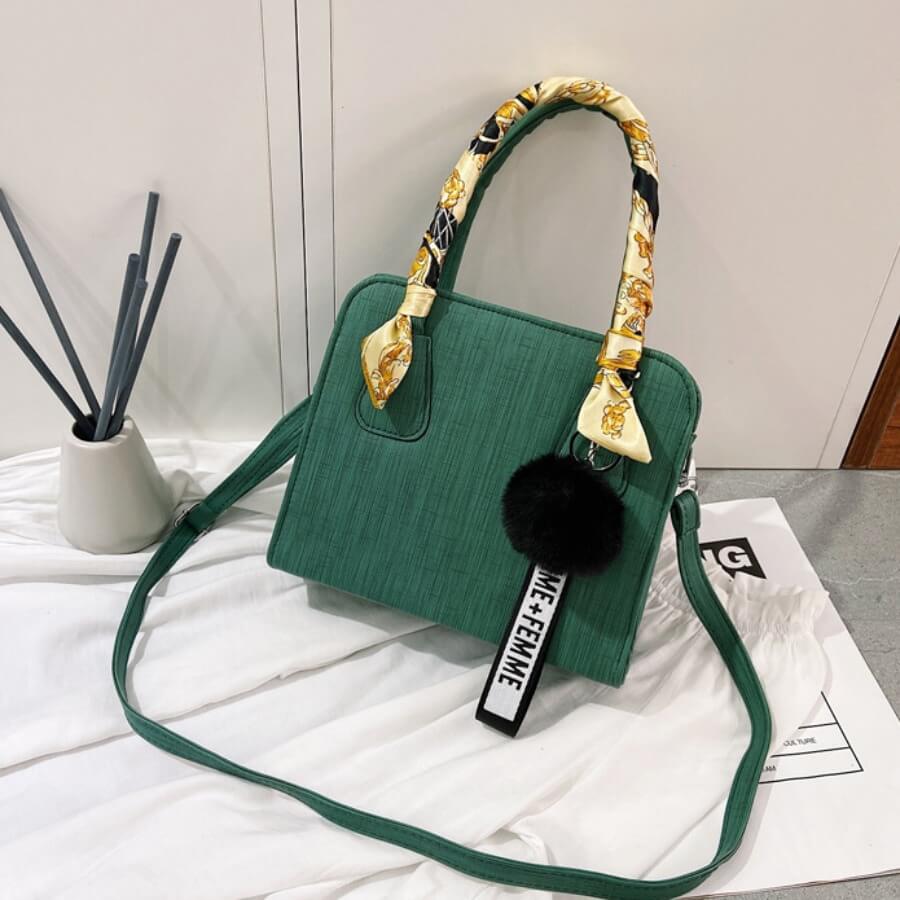 

Lovely Casual Patchwork Stitching Green Crossbody Bag