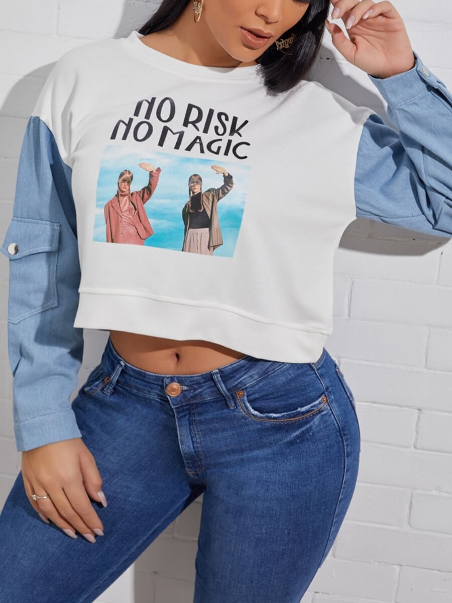 

Lovely Casual O Neck Letter Print White Hoodie