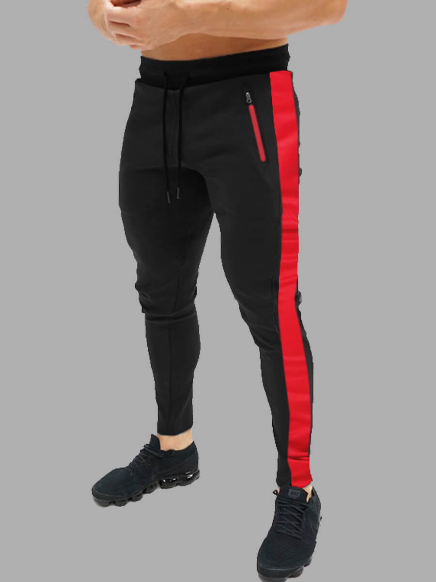 

Lovely Sportswear Striped Drawstring Black Men Pants