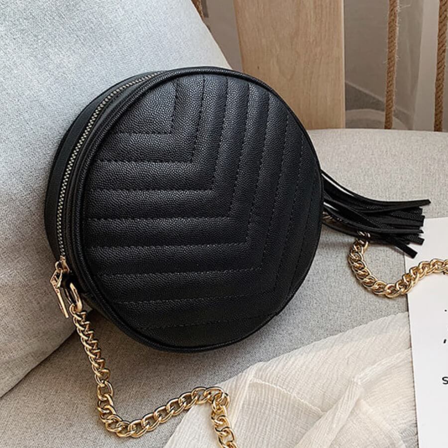 

Lovely Chic Chain Strap Black Crossbody Bag
