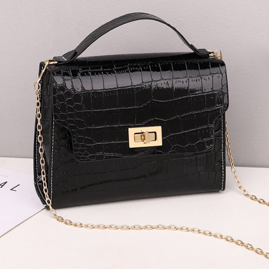 

LW Casual Metal Accessories Decoration Black Crossbody Bags