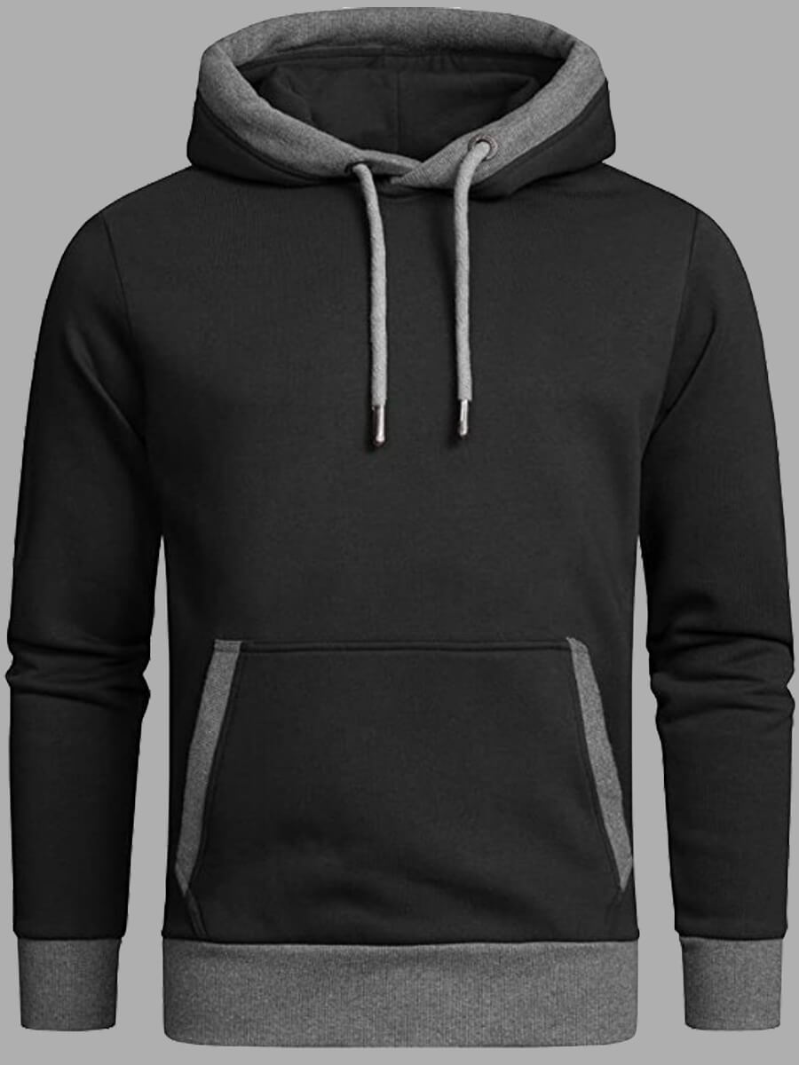

Lovely Casual Hooded Collar Kangaroo Pocket Black Men Hoodie