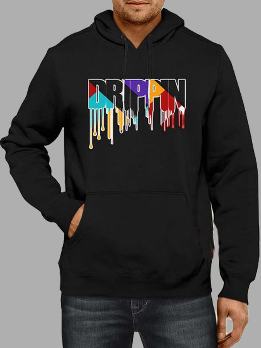 

Lovely Casual Hooded Collar Letter Print Black Men Hoodie