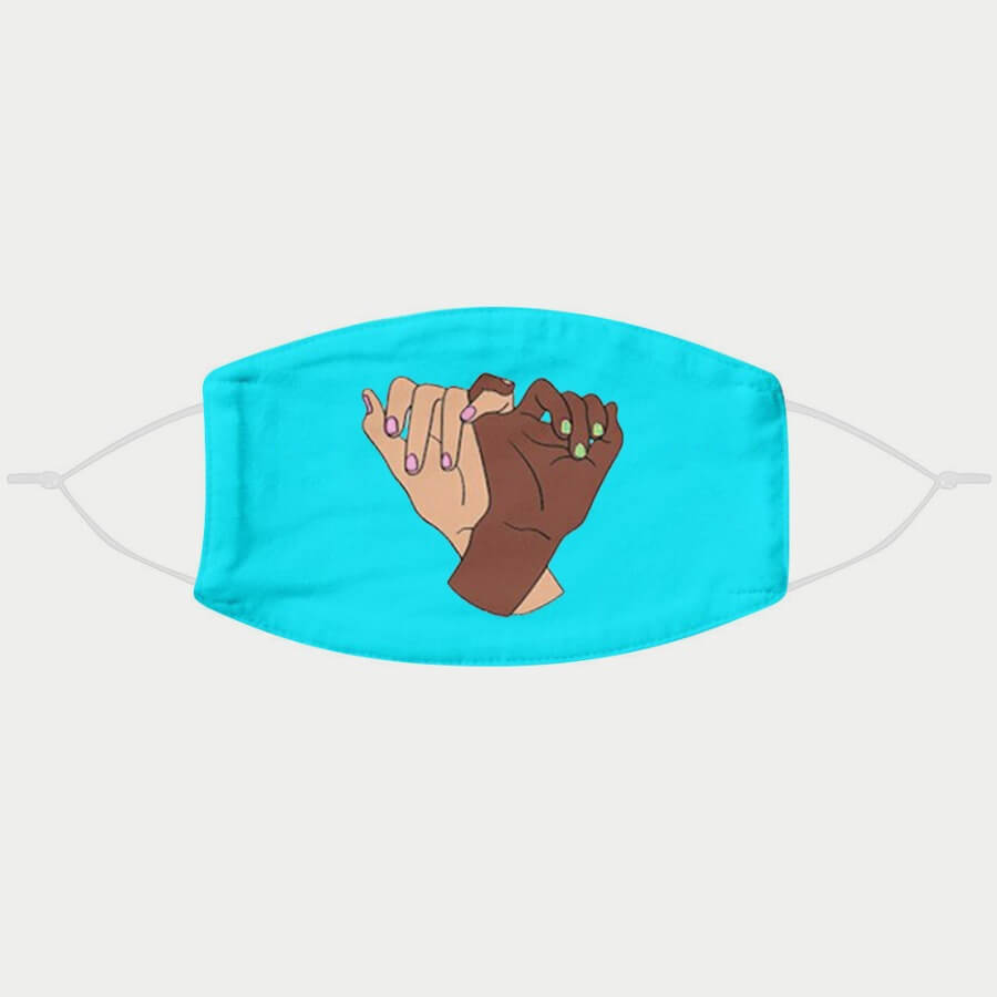 

Lovely Casual Hand Print Baby Blue Face Mask