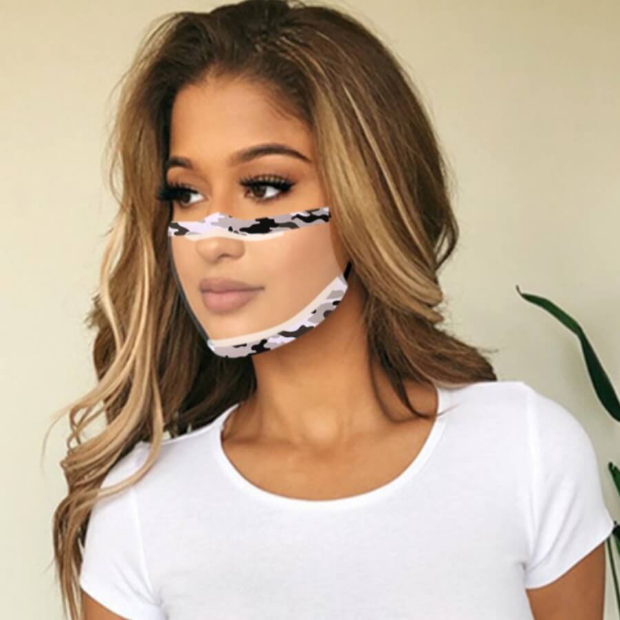 

Lovely Casual See-through Camo Face Mask
