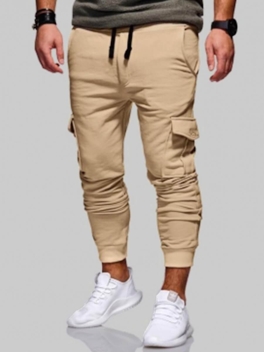 

Lovely Men Casual Elastic Waist Khaki Pants