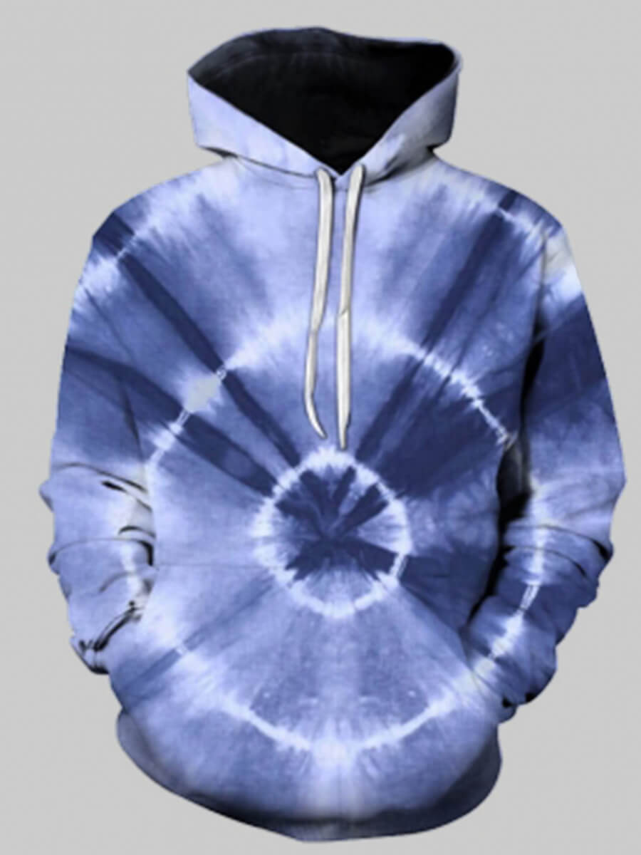 

Lovely Street Hooded Collar Gradient Blue Men Hoodie