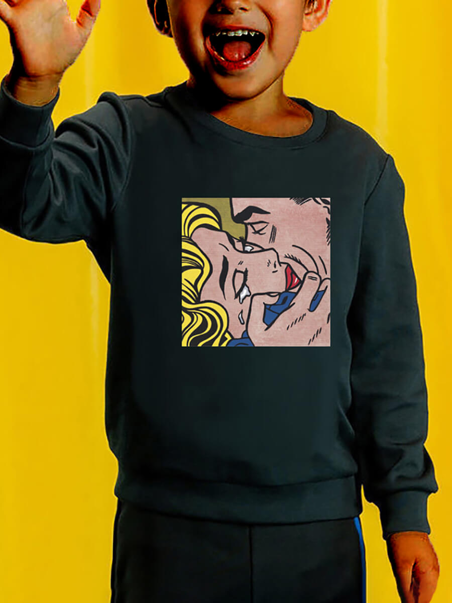 

Lovely Casual O Neck Print Black Boy Hoodie