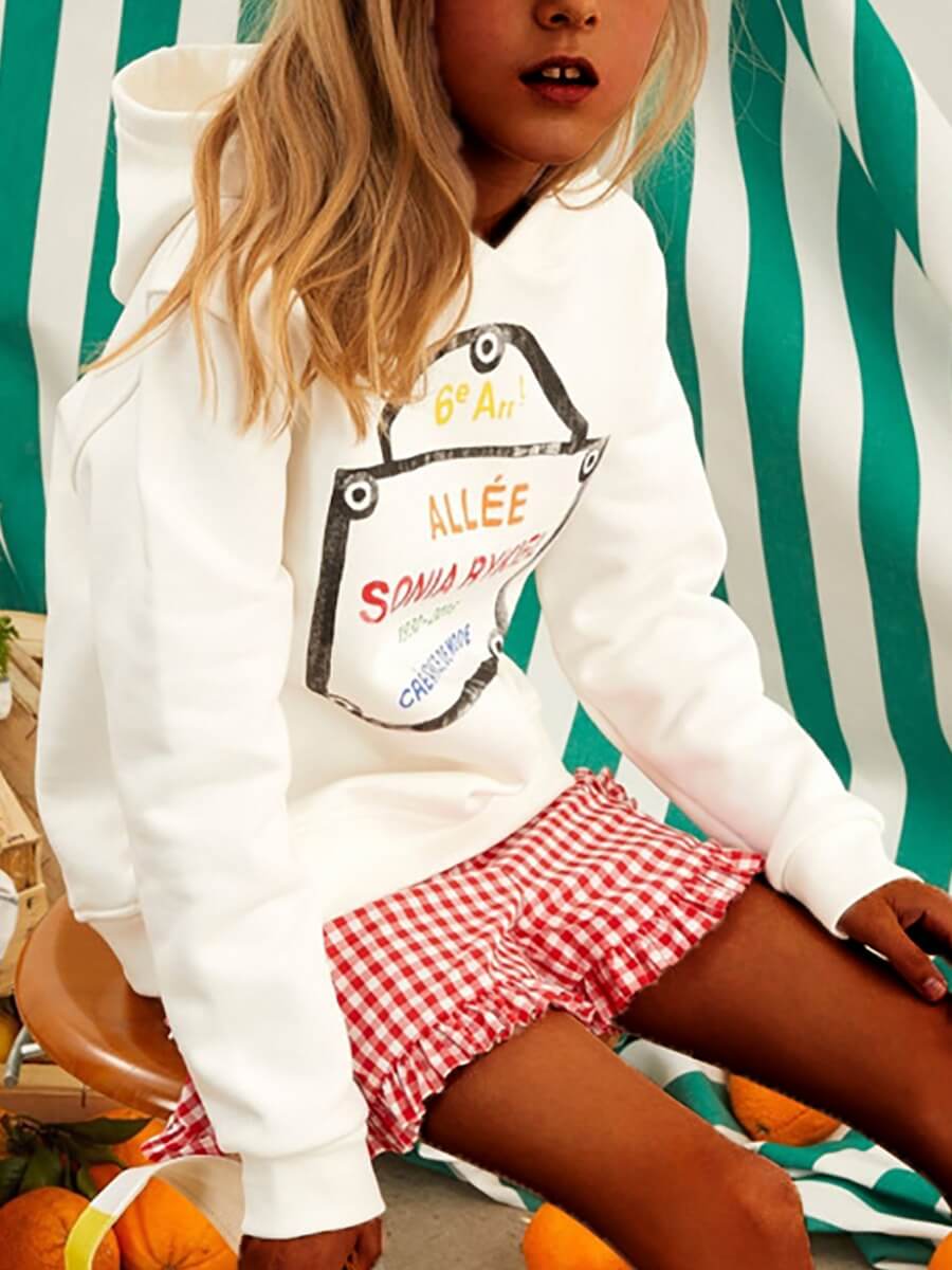 

Lovely Casual Hooded Collar Letter Print White Girl Hoodie