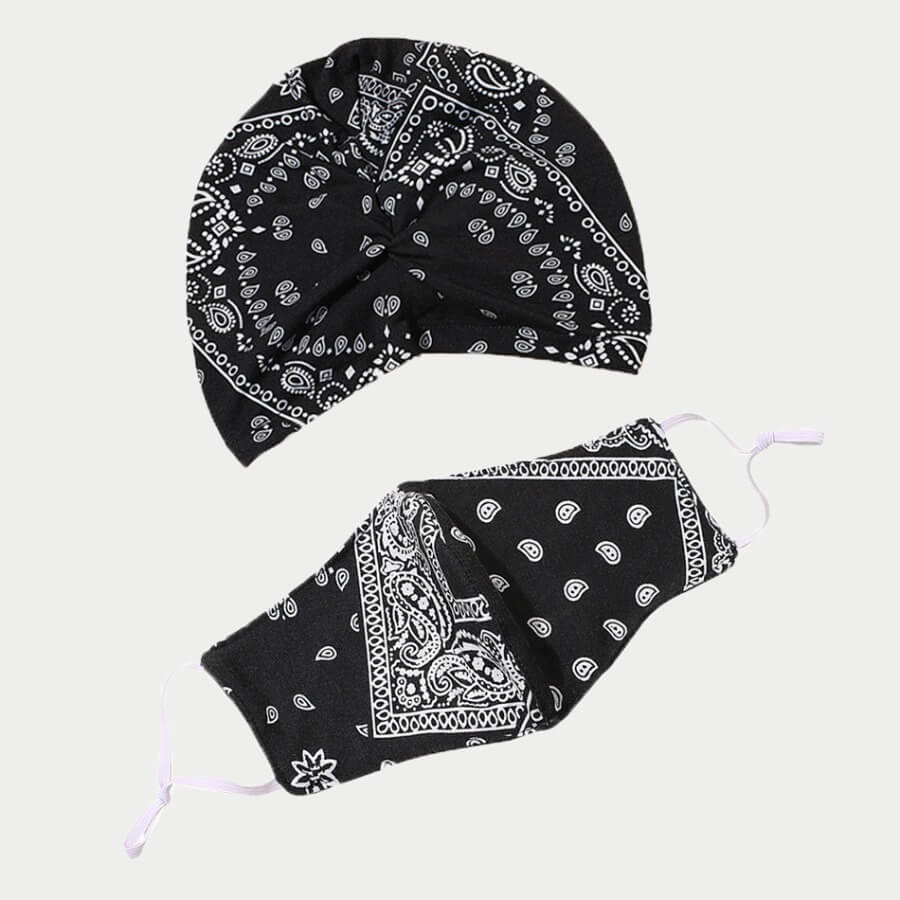

Lovely Chic Geometric Print Black Face Mask