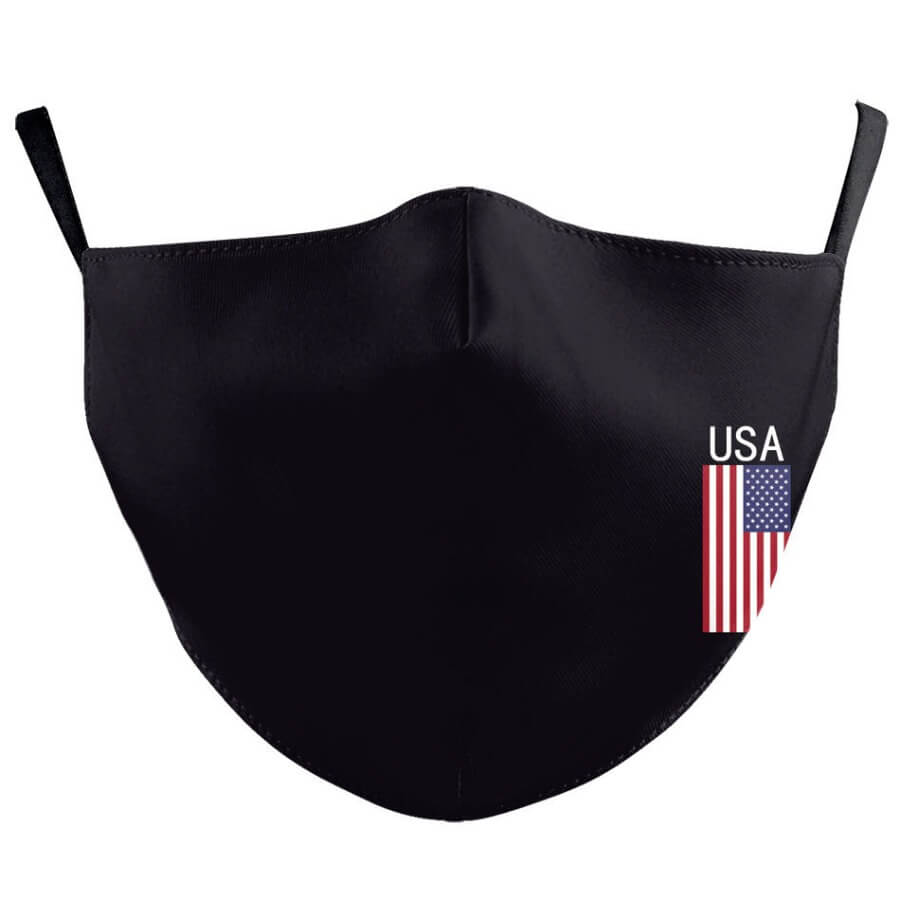 

Lovely Trendy American Flag Print Black Face Mask