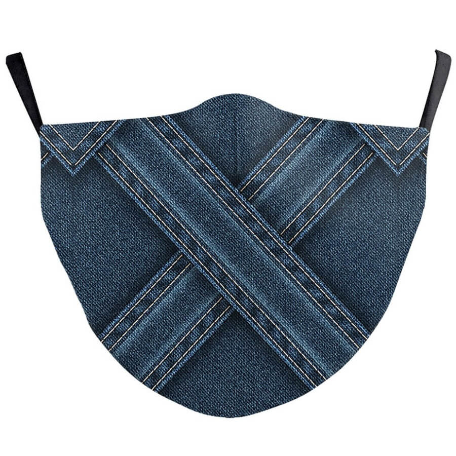 

Lovely Trendy Cross Print Deep Blue Face Mask