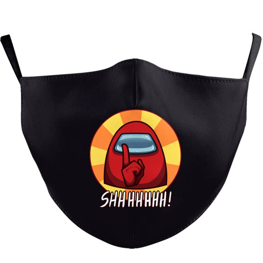 

Lovely Casual Cartoon Letter Print Black Face Mask