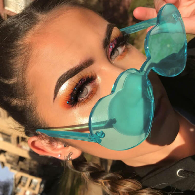 

Lovely Stylish Asymmetrical Blue Sunglasses