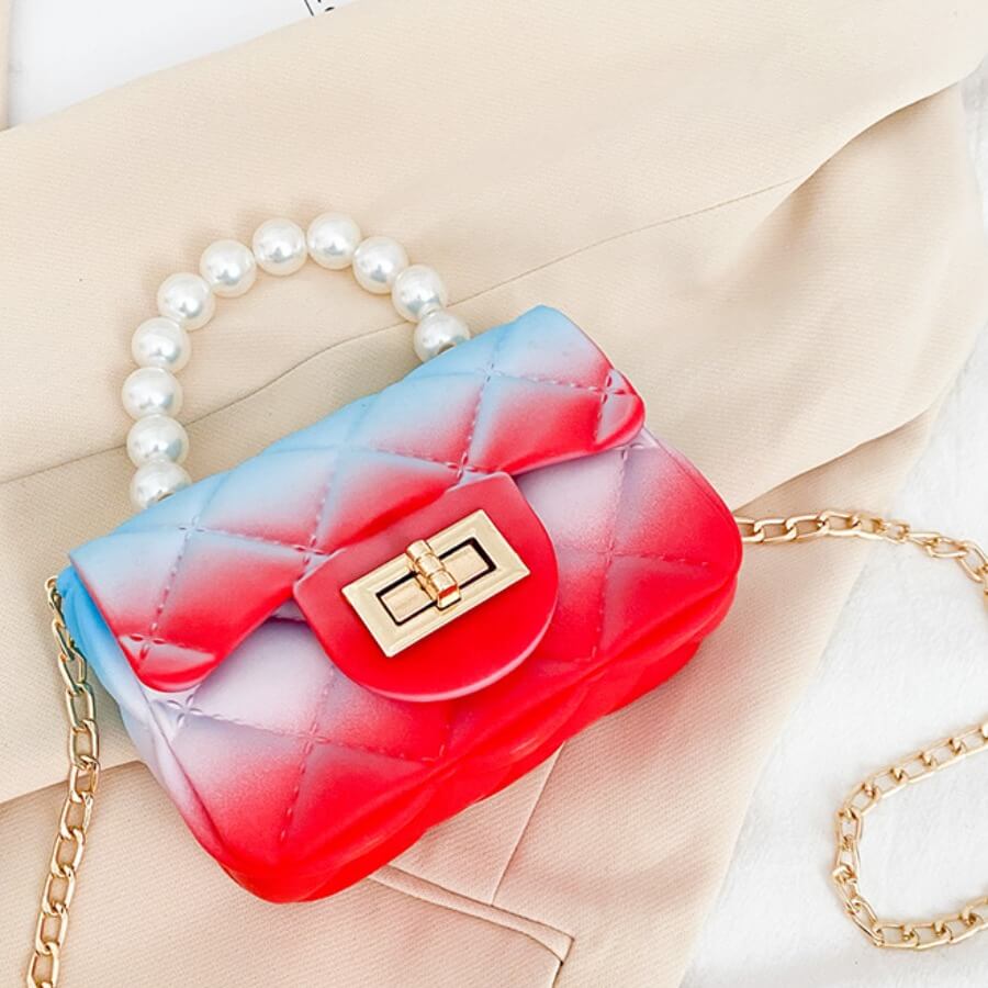 

Lovely Elegant Gradient Metal Decoration Red Crossbody Bag
