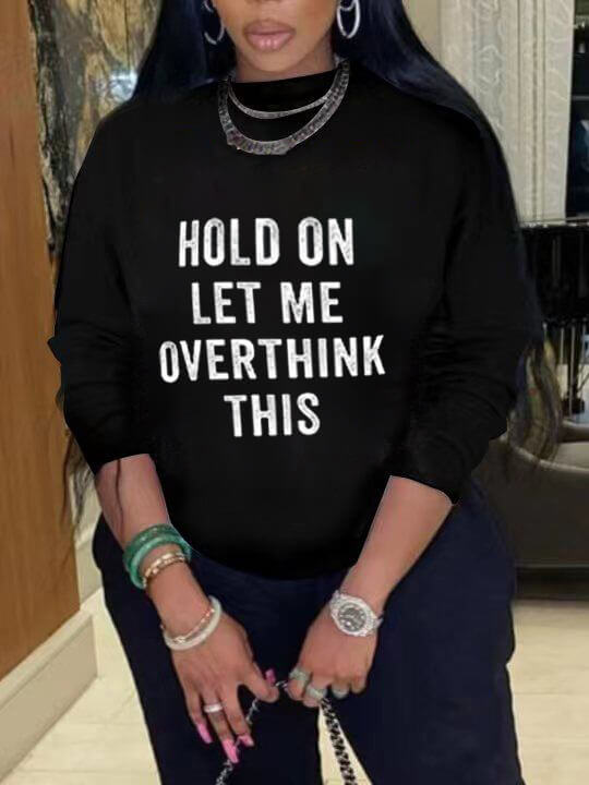 

Lovely Casual O Neck Letter Print Black Hoodie