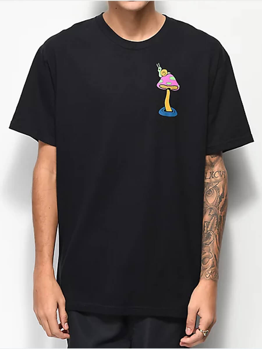 

Lovely Men Casual O Neck Graffiti Print Black T-shirt