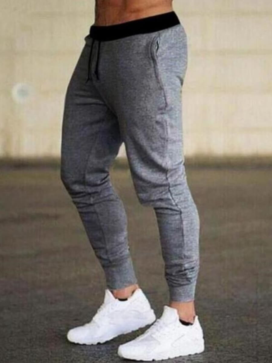 

Lovely Sportswear Mid Waist Drawstring Dark Grey Men Pants